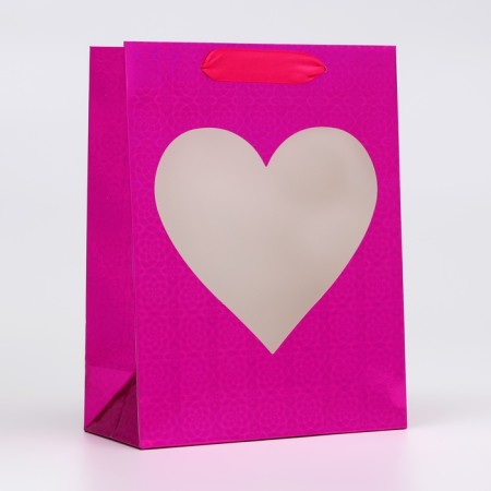 Packet Holography with the window "Heart", "Pink", s 23.5 x18 x 8.5 cm