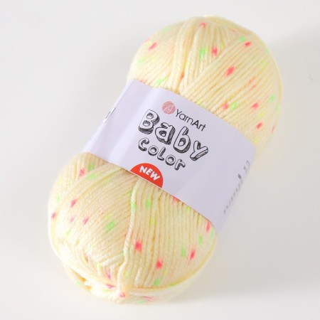 Yarn "Baby Color" 100% acrylic 150m/50g (219 yellow/krap)-1