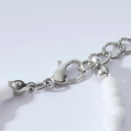 The necklace "Beads" Calm, the color is white-gold, 30 cm-1