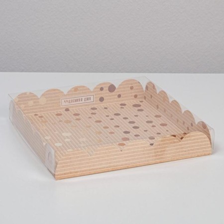 Bearbox, confectionery packaging with PVC lid, "Wonderful Day", 18 x 18 x 3 cm