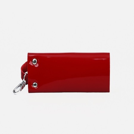 Key, length 11 cm, button, 7 carabiners, red color-1
