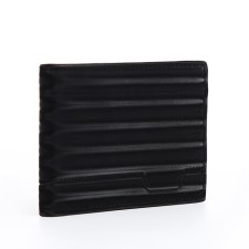Male purse without fastening, for bills, for cards, black color