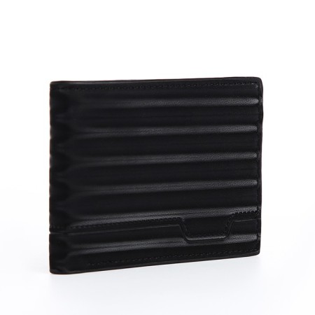 Male purse without fastening, for bills, for cards, black color