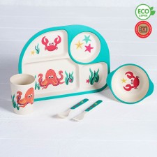 A set of children's utensils from the bamboo 