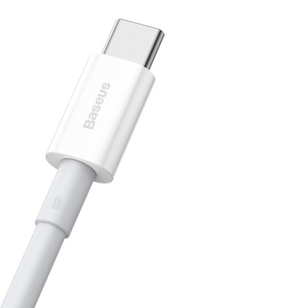 Cable Baseus, Type -C - USB, 6 A, 66W, TPE braid, 1 m, white-4