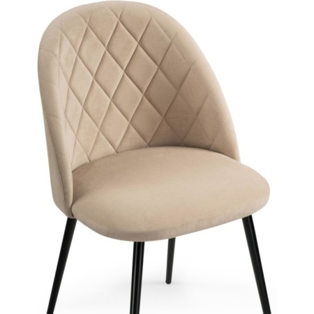 Stol on a metal frame Zest metal/velor, black/beige 50x54x81 cm-4
