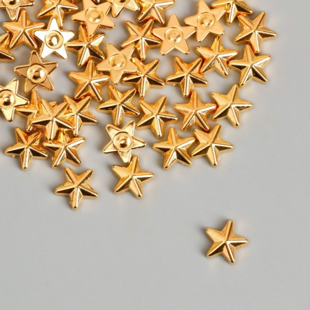 Decor for creativity plastic "Stars" gold set 50 pcs 1x1 cm-1