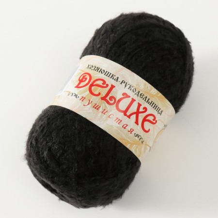Knitting yarn "Deluxe" 100% polypropylene 140m/50g set 2 pcs - black-2