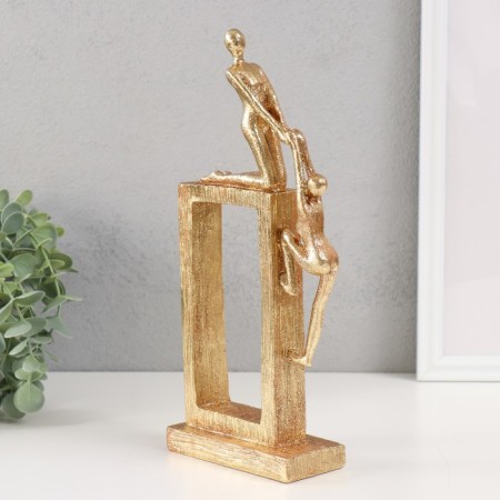 Souvenir Polystone "Two: Support" Gold 30x12x5.5 cm-2