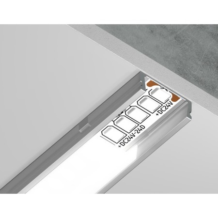 Profile aluminum overhead ambrella Illumination alum Profile, GP1700al, 2000x6x15.5 mm, silver color, matte divet