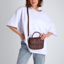 Youth bag on magnet, brown color