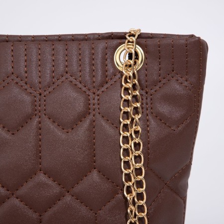 Zipper bag with zipper, brown color-3