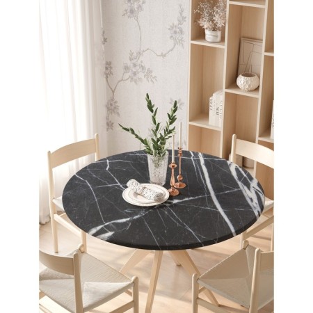 Tables on the table “Storms on marble”, round, oxford, elastic band, size 140x140 cm, diameter 105-120 cm-2