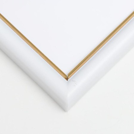 Photo frame Plastic Gallery 29.7x42 cm, (A3) 636461, white with gold (plastic screen)-1
