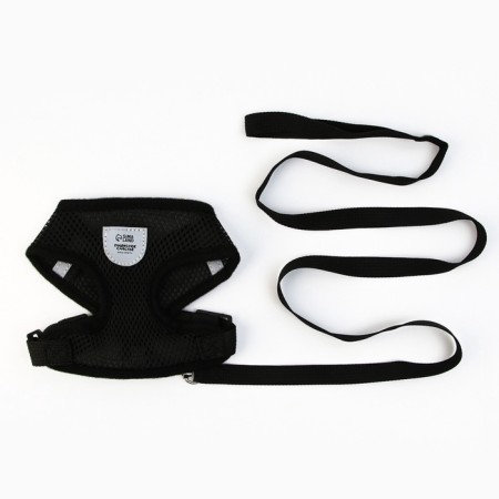 Drinking harness with a leash and reflective patch, m, ok 33, og 32-43, black-2