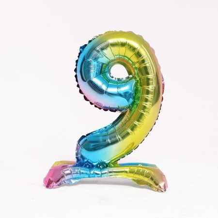 Foil ball 16 "number 9", on the stand, gradient