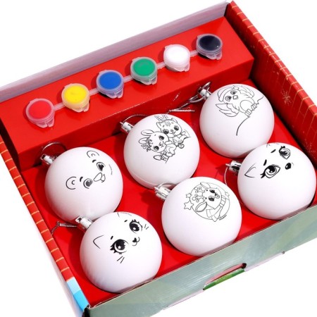 Set for creativity. Christmas balls for coloring “Make a desire”, set 6 pcs-2