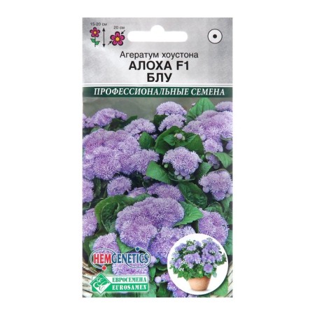 Flower seeds Ageratum Houoston "Aloha Blu", F1, Drage, 5 pcs