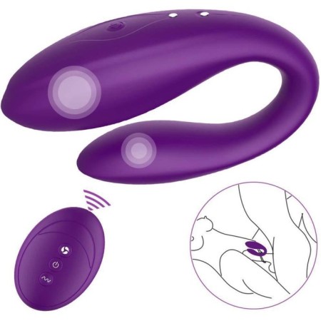 Vibrator for steam oats, flexible, silicone, remote control, purple-14