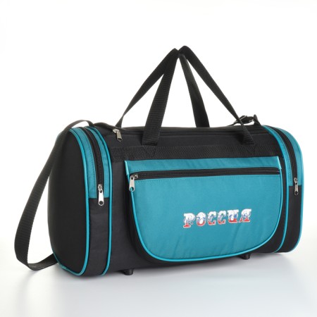 Road bag with lightning, long belt, 3 outer pockets, black/blue color