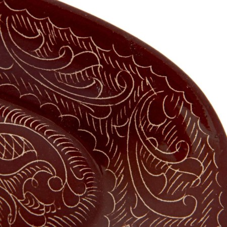The herringard Rishtan ceramics "Patterns", 24 cm, brown-2