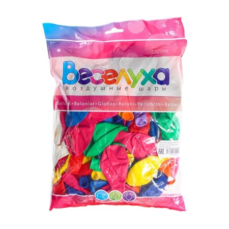 Latex ball 12 ", pastel, set of 100 pcs., Mix color-2