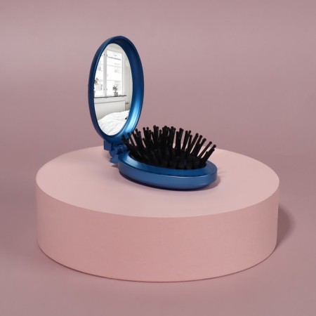 Massage comb “mother -of -pearl butterfly”, folding, with a mirror, 5.5 × 9 cm, color mix-1