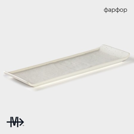 Porcelain dish for feeding Magistro Slate, 30 × 10 cm, white color-1