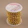 Beads on threads, flat, 6 mm, 9 ± 1 m, gold color