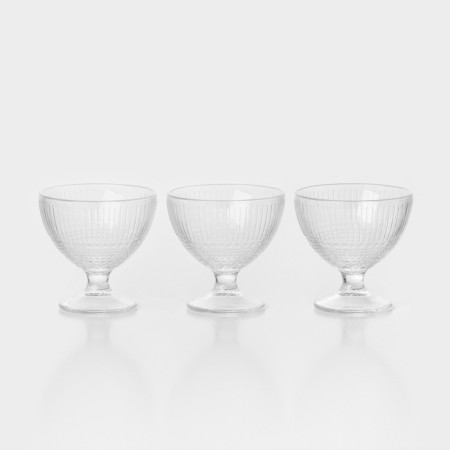 Set of glass creamy "Luiza", 300 ml, 3 pcs