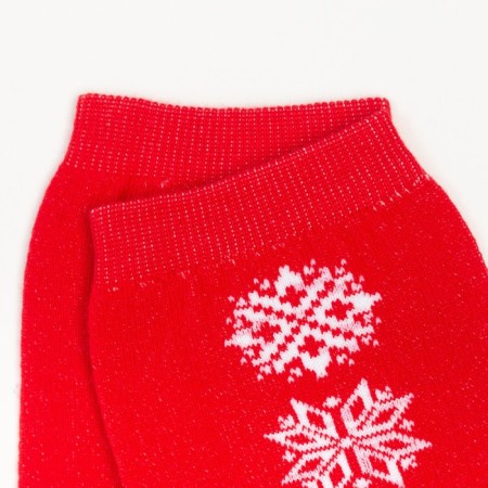 Women's socks "Snowflakes" color red, size 23-25-2