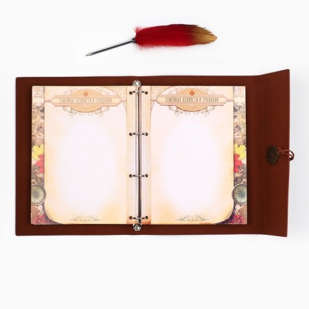 The genealogy book "Our family", with a pen, 65 sheets, Bordeaux, 35 x 25 cm-19