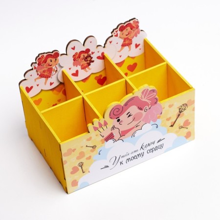 Organizer for storing little things "You have a key..." 6 departments, 18.7x12.5x12.5 cm-2