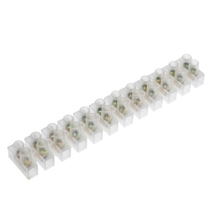 The terminal block of screw, 12 sections, 2.5-6 mm², 10 A, polyethylene, white, set of 10 pcs.