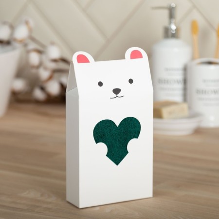 Gift towel Economy and I "Bear" 30x60 cm, emerald color, 100% cotton, 320 g/m2