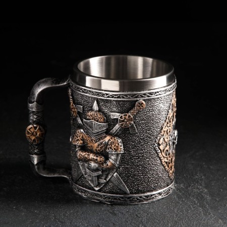 Stainless steel mug, 400 ml, silver color-2