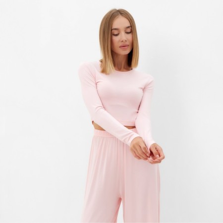 Female set (longshit, trousers) minku: Home Collection Pink color, pr 48-4