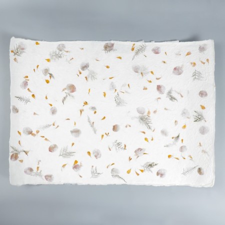 Handmade paper with flowers and herbs "Leaves and Fern" 55x80 cm