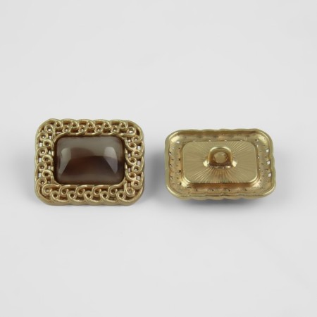 A set of metal buttons on the leg, 18 × 21mm, 3 pcs, brown/gold color-2