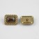 A set of metal buttons on the leg, 18 × 21mm, 3 pcs, brown/gold color