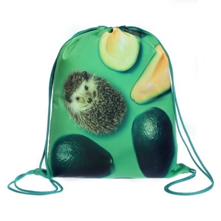 A bag for shoes 420 x 340 mm, Calligrata MSO-5C, (soft polyester, density 210D), "Hedgehog with green avocado"-1