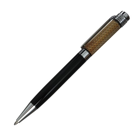 Ball Gift Handle in Callegrata "VIP" artificial leather case, rotary, black case with silver inserts-1