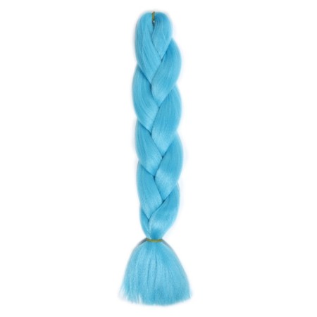 Zumba Kanecalon is monophonic, corrugated, 60 cm, 100 g, bright blue color (#ay31)-4