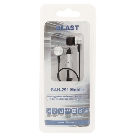 Headphones Blast BAH-291, vacuum, microphone, 103 dB, 32 Ohm, 3.5 mm, 1.2 m, color chromium-3
