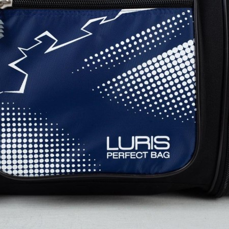 Road bag with lightning, with an increase, 4 outer pockets, long belt, blue color-2