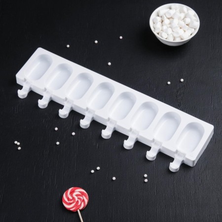 The ice cream uniform "Eskimo", silicone, 42 × 12 cm, 8 cells (6.8 × 3.8 cm), Mix color-7