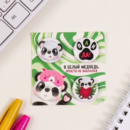 Icons sunset set 3 pcs d = 25 mm "panda" 7x7 cm-1