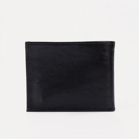 Male purse on the button, for bills, for cards, black color-1