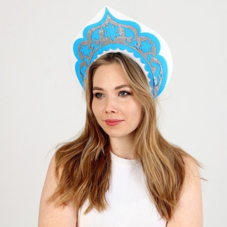 Carnival kokoshnik "Snow Maiden" from felt-3