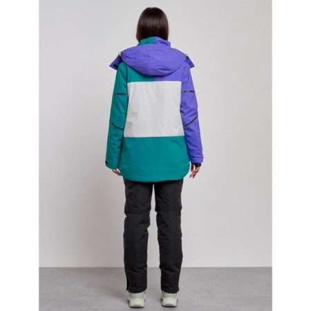 Ski costume female winter, size 48, dark green color-3